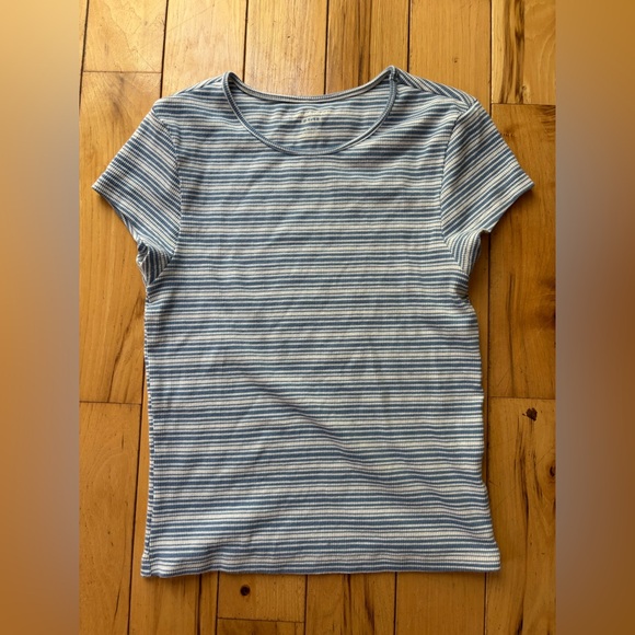 American Eagle Outfitters Tops - American Eagle Outfitters Blue and White Striped Short Sleeve Tee